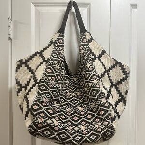 Black and White Geometric Tote Bag